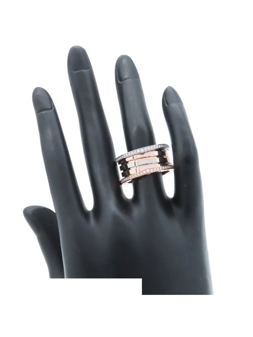 Bvlgari Ring White Gold Pink Diamond B.Zero1 Band No 59 Manufactur